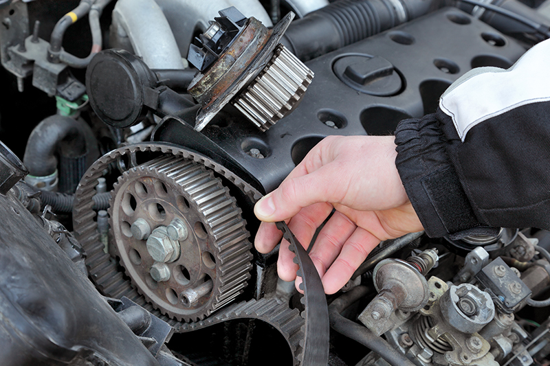 Most vehicle maintenance and service providers recommend replacing your water pump and timing belt at the same time, usually somewhere between the 90,000 and 110,000 mile mark.