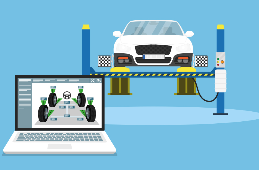 Demonstrating wheel alignment